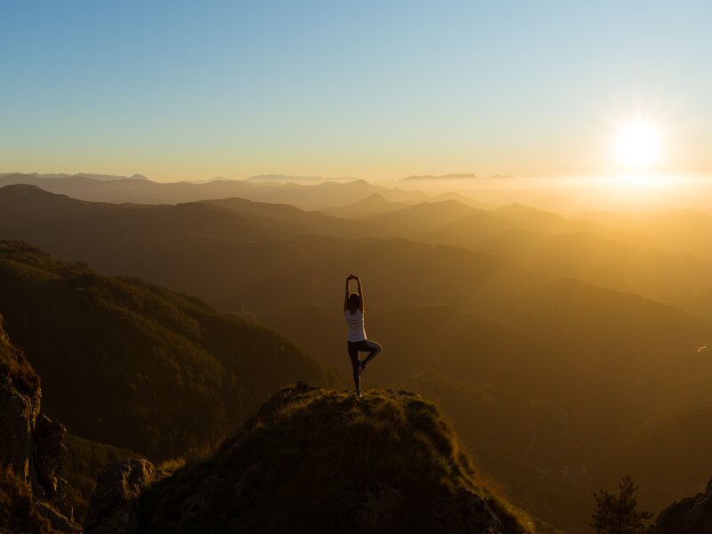 Yoga in mountains