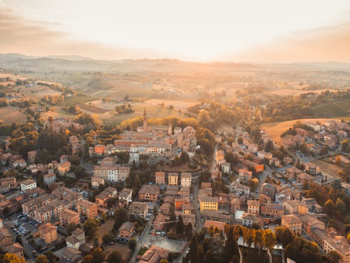 Aerial view of Castelvetro